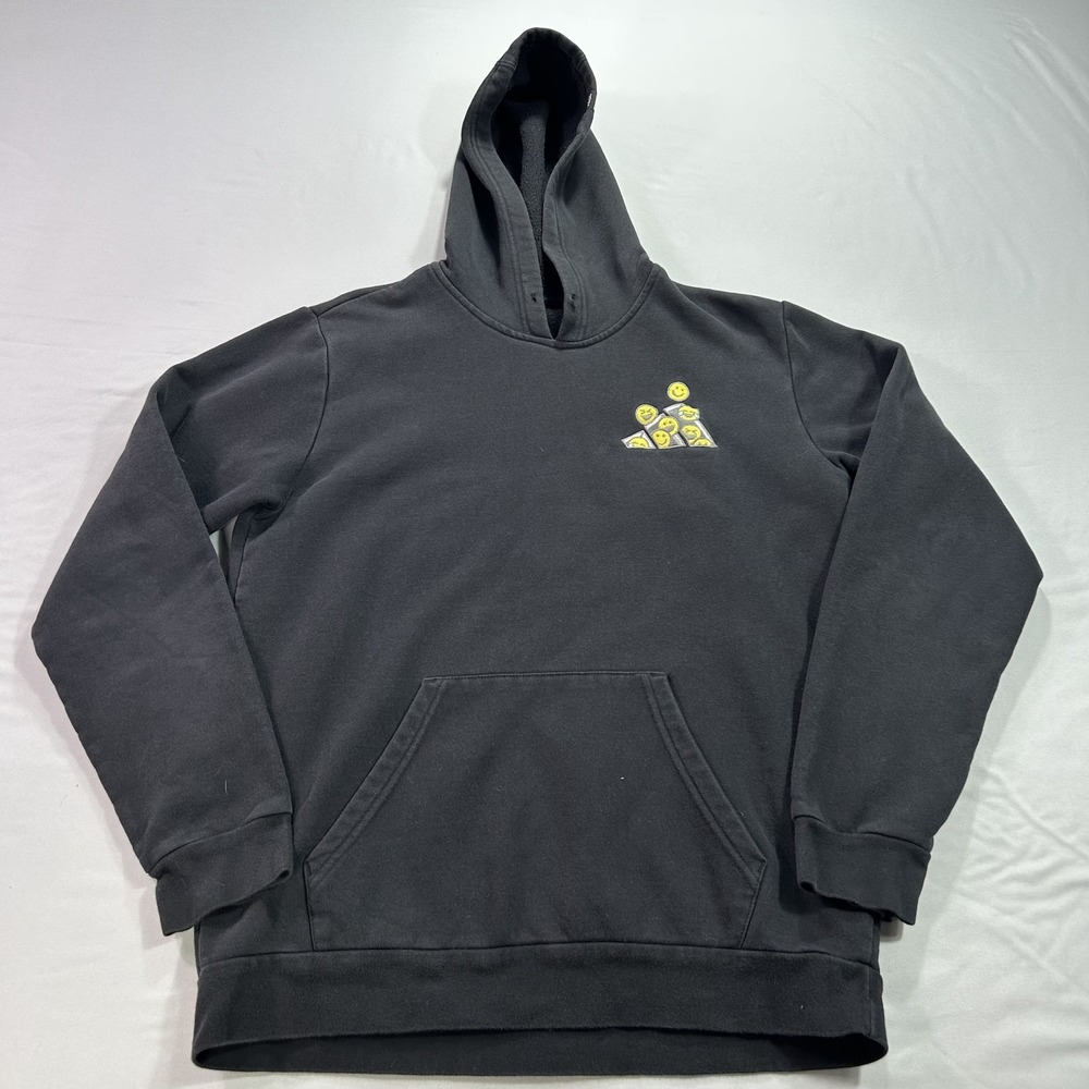 Adidas Hoodie Mens Medium Smiley Face Graphic Pullover Sweatshirt HS8582 2022